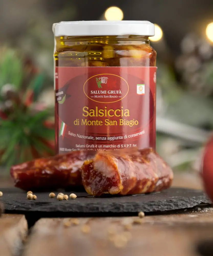 Foto Salsiccia stagionata di Monte San Biagio DOP sott'olio