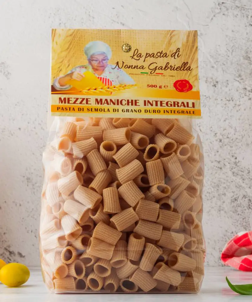 Foto Pasta di grano duro integrale - Mezze Maniche